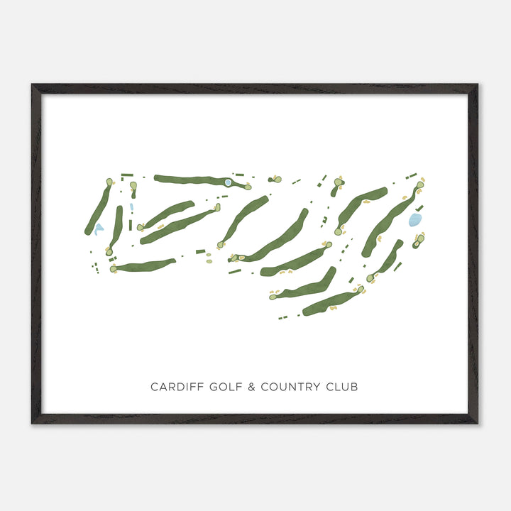 Print of Cardiff Golf & Country Club Modern Map