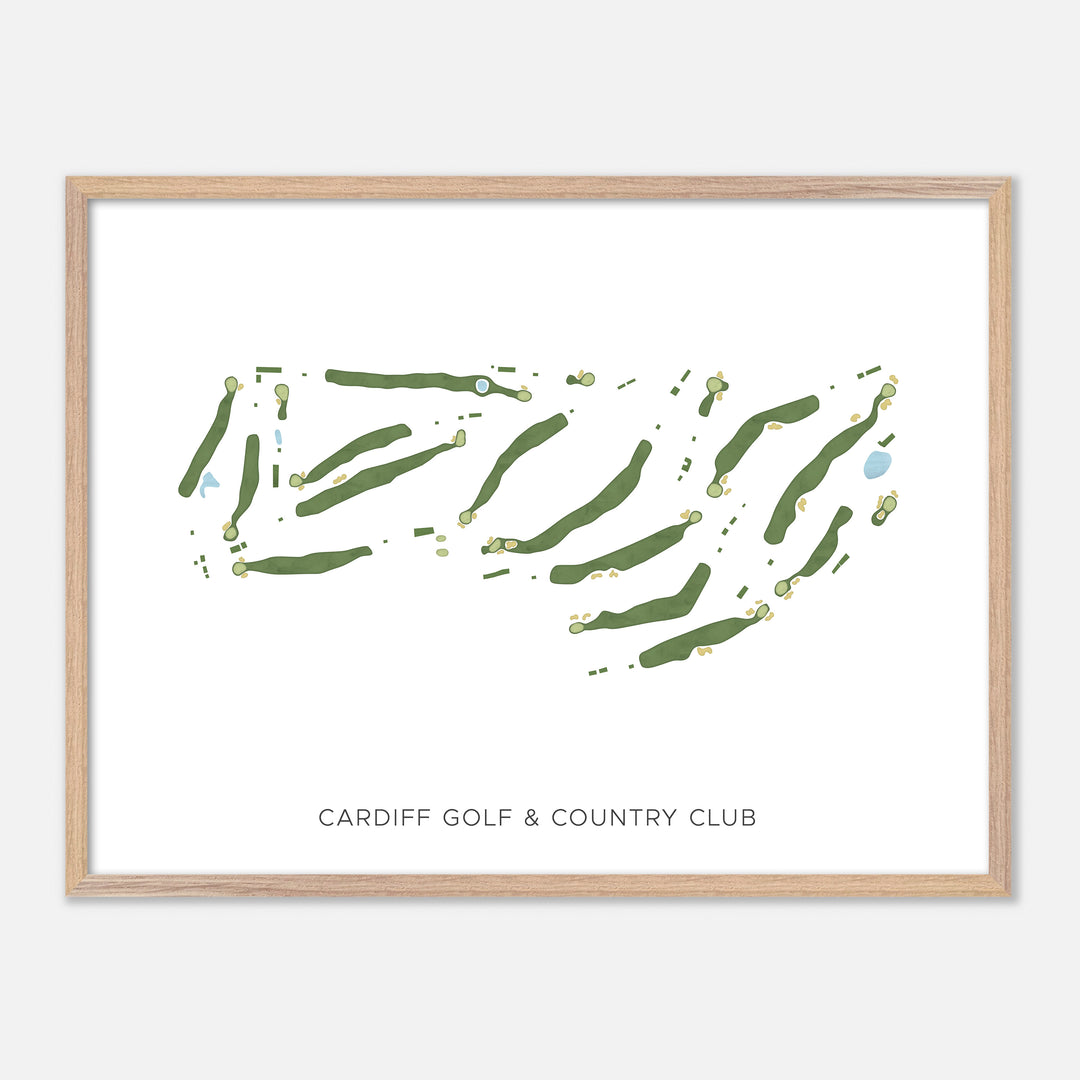 Print of Cardiff Golf & Country Club Modern Map