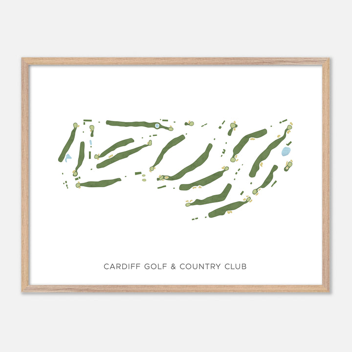 Print of Cardiff Golf & Country Club Modern Map