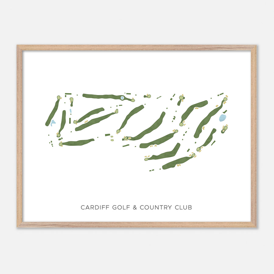 Print of Cardiff Golf & Country Club Modern Map