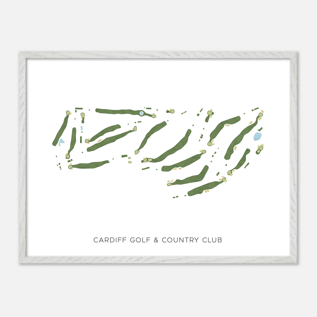 Print of Cardiff Golf & Country Club Modern Map