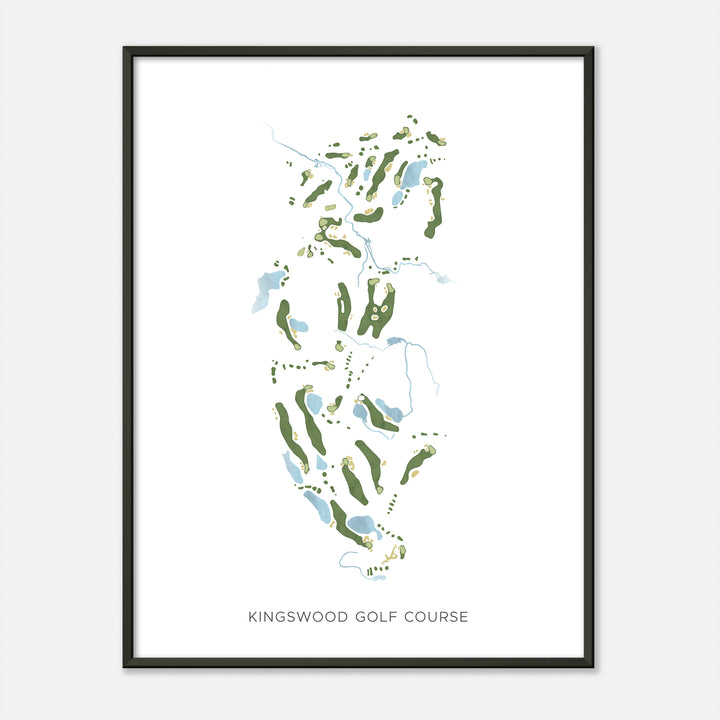 Print of Kingswood Golf Course Modern Map