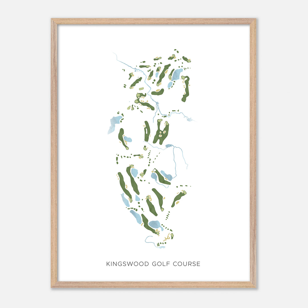 Print of Kingswood Golf Course Modern Map