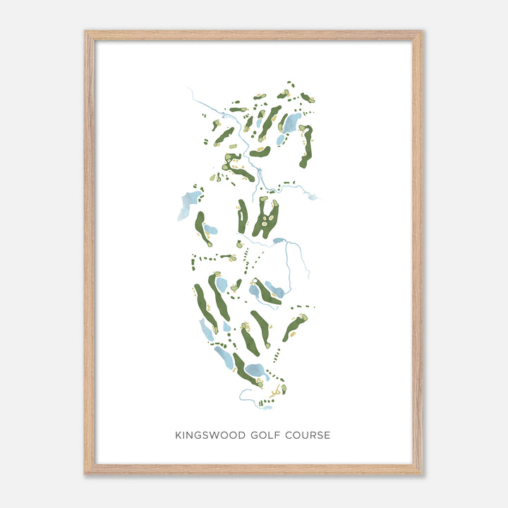 Print of Kingswood Golf Course Modern Map