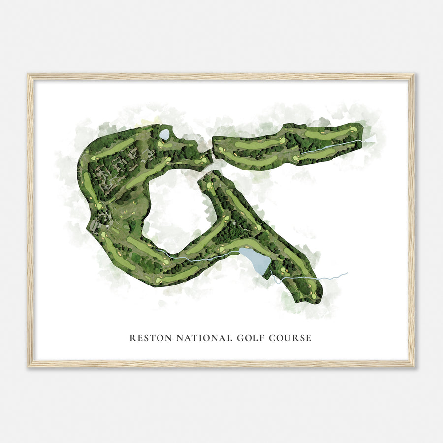 Print of Reston National Golf Course Classic Map