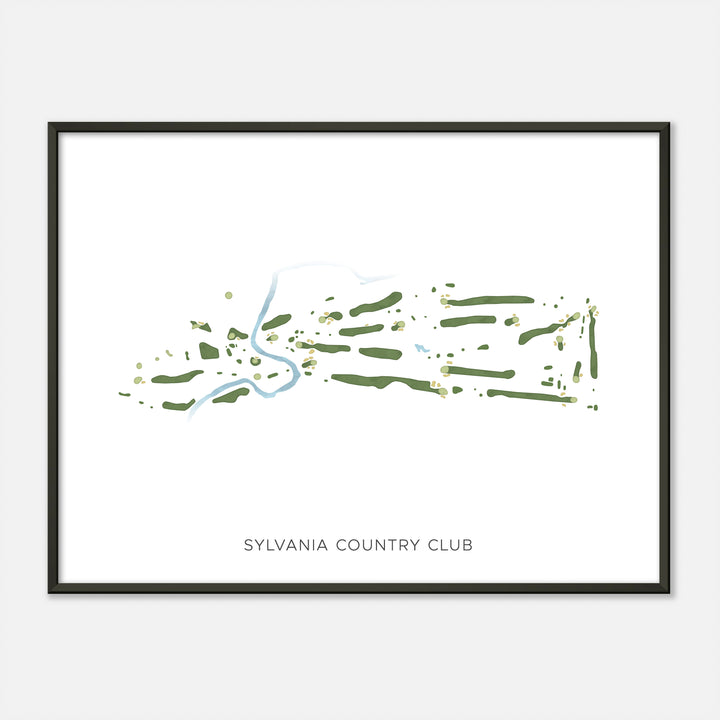Sylvania Country Club - Modern map, landscape, metal black frame