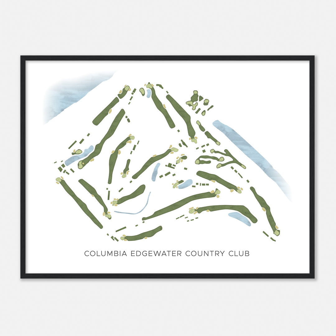 Print of Columbia Edgewater Country Club Modern Map