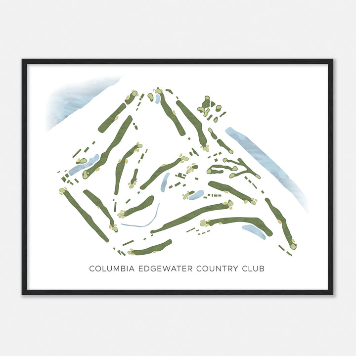 Print of Columbia Edgewater Country Club Modern Map
