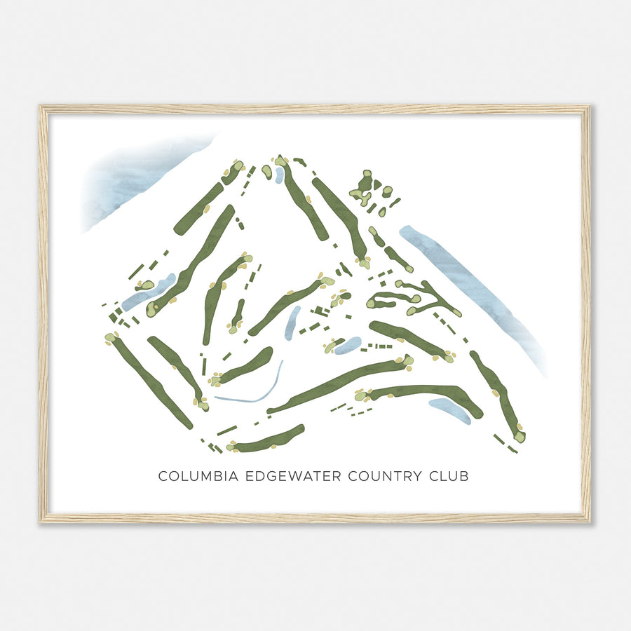 Print of Columbia Edgewater Country Club Modern Map