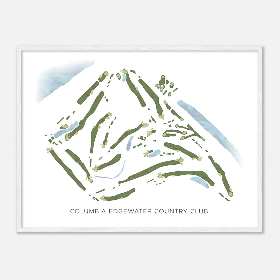 Print of Columbia Edgewater Country Club Modern Map