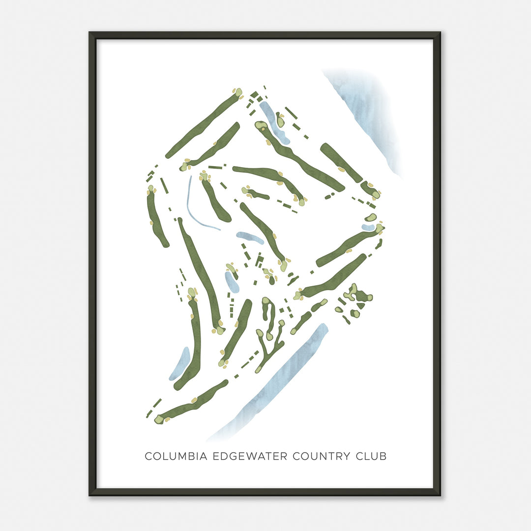 Print of Columbia Edgewater Country Club Modern Map