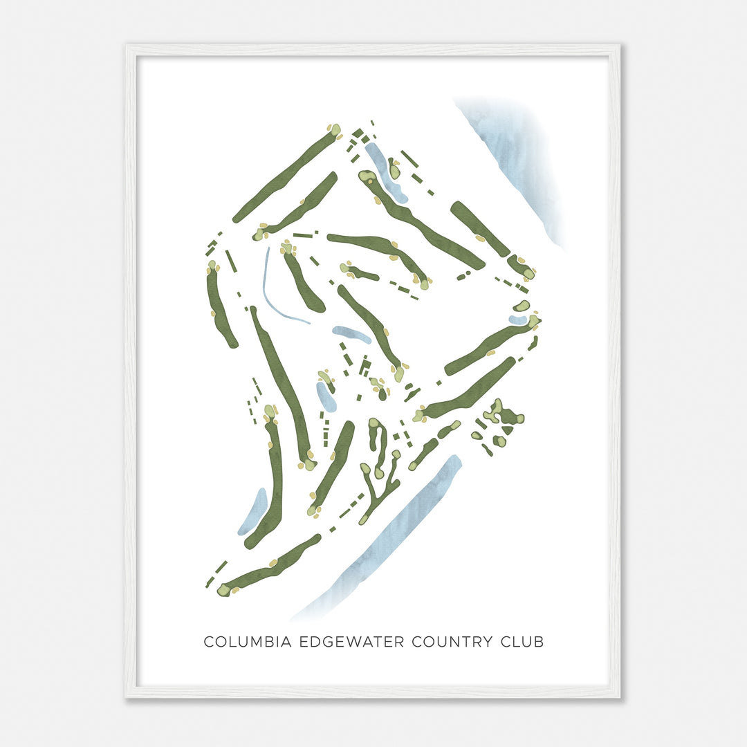 Print of Columbia Edgewater Country Club Modern Map