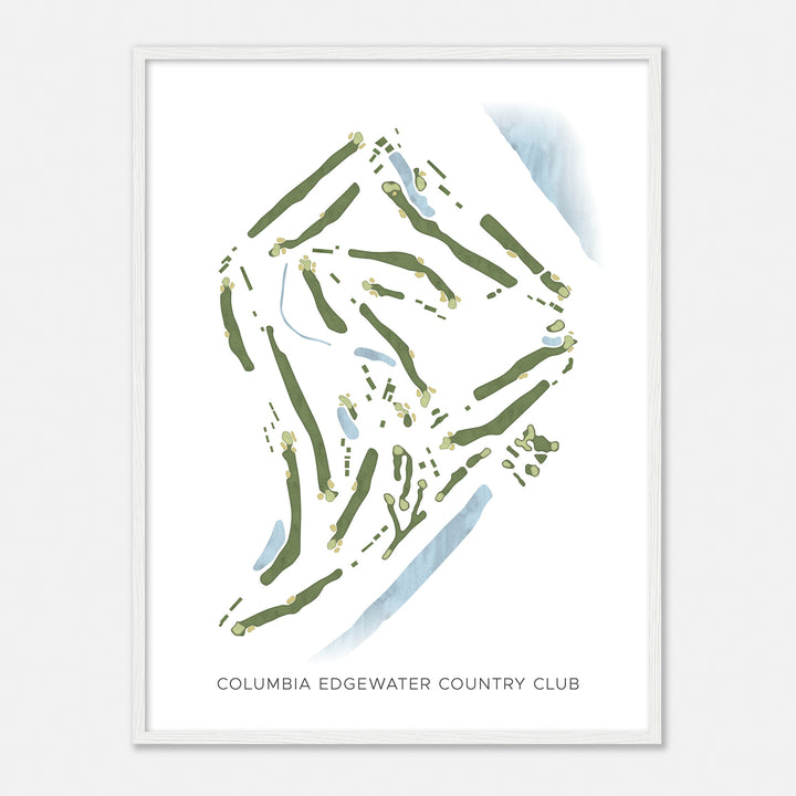 Print of Columbia Edgewater Country Club Modern Map