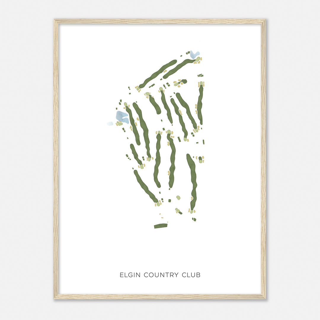 Print of Elgin Country Club Modern Map