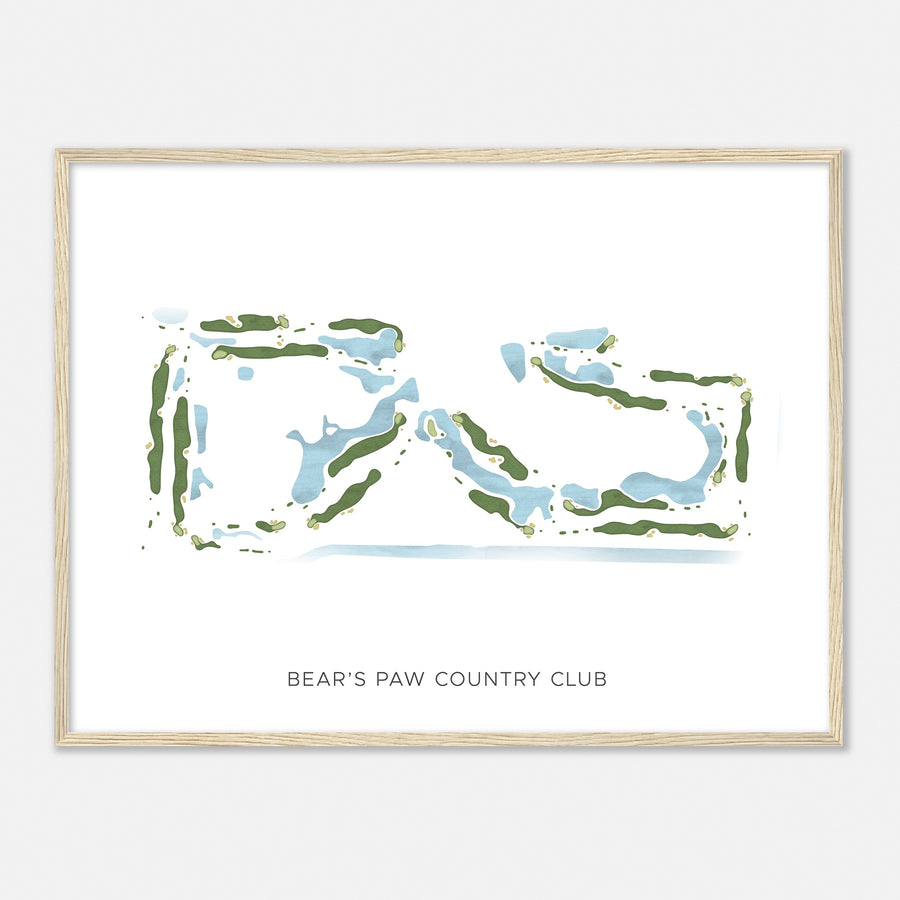 Print of Bear'S Paw Country Club Modern Map