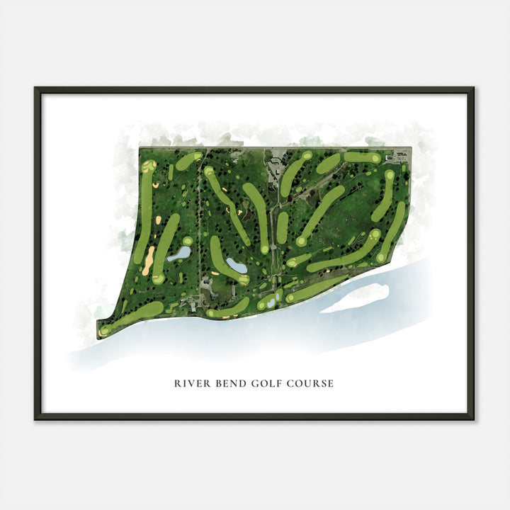 Print of River Bend Golf Course Classic Map