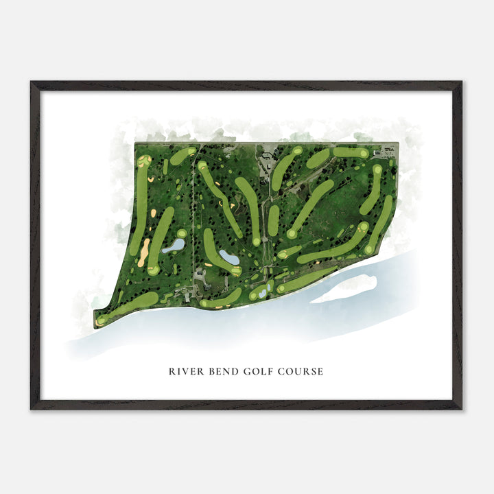 Print of River Bend Golf Course Classic Map