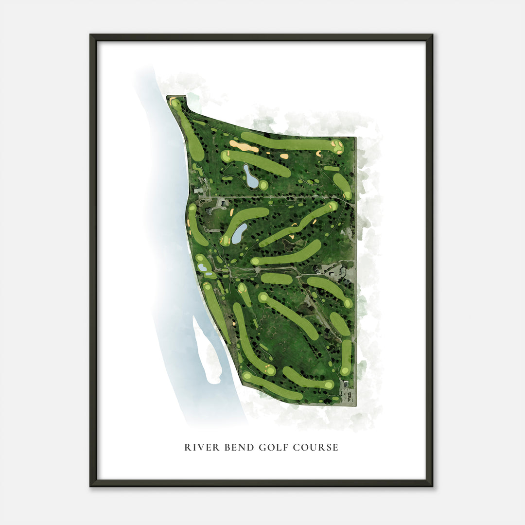 Print of River Bend Golf Course Classic Map