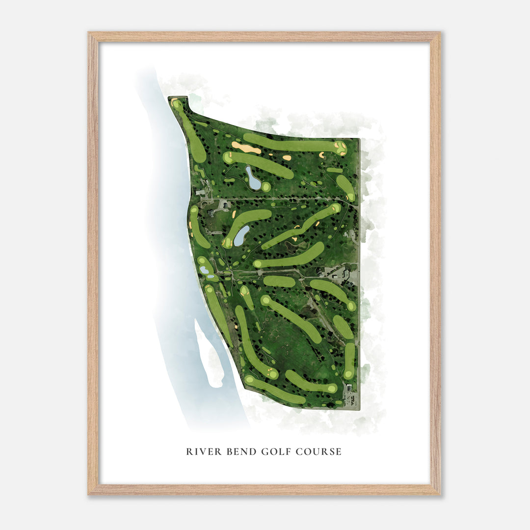 Print of River Bend Golf Course Classic Map