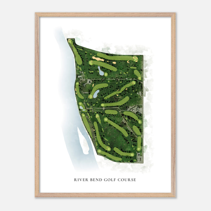 Print of River Bend Golf Course Classic Map
