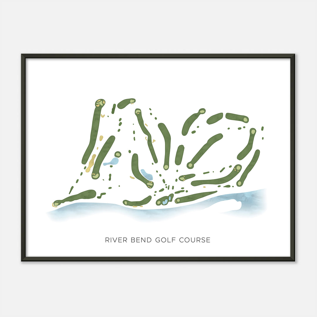 Print of River Bend Golf Course Modern Map