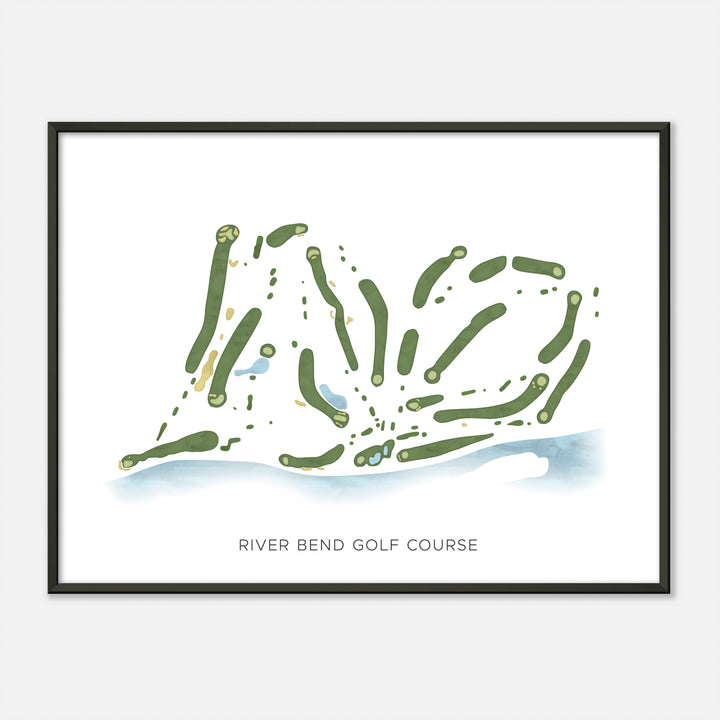 Print of River Bend Golf Course Modern Map