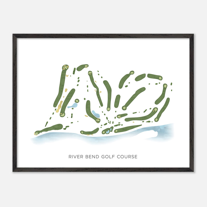 Print of River Bend Golf Course Modern Map