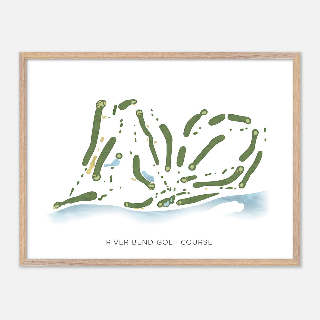 Print of River Bend Golf Course Modern Map