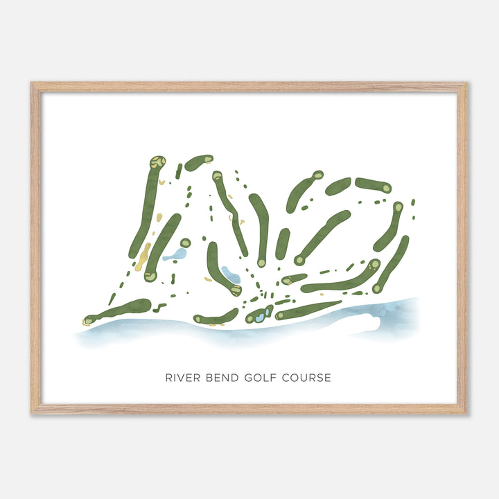 Print of River Bend Golf Course Modern Map