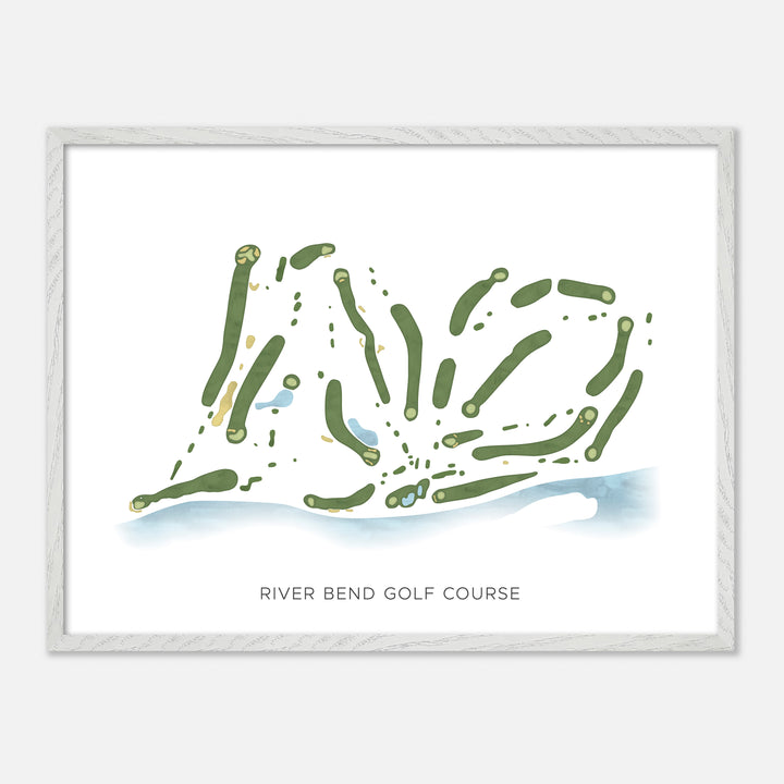 Print of River Bend Golf Course Modern Map