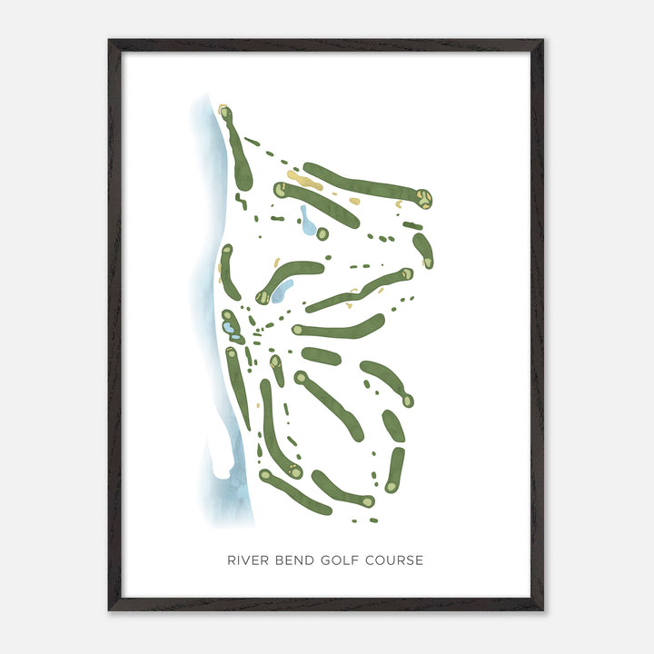 Print of River Bend Golf Course Modern Map