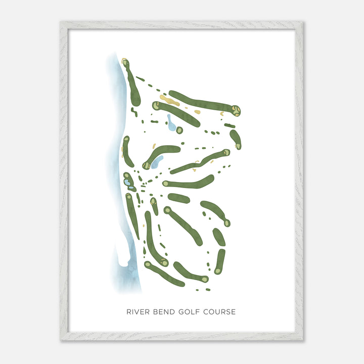 Print of River Bend Golf Course Modern Map