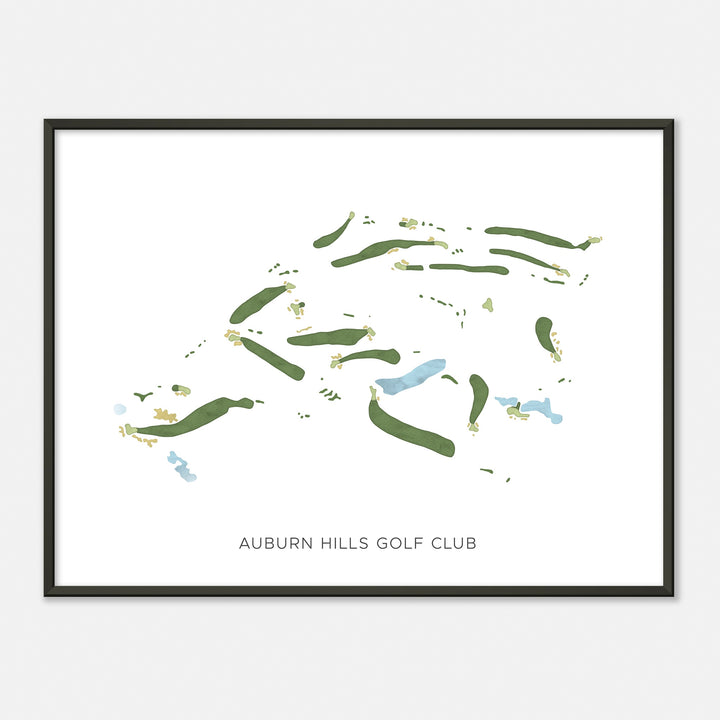 Print of Auburn Hills Golf Club Modern Map