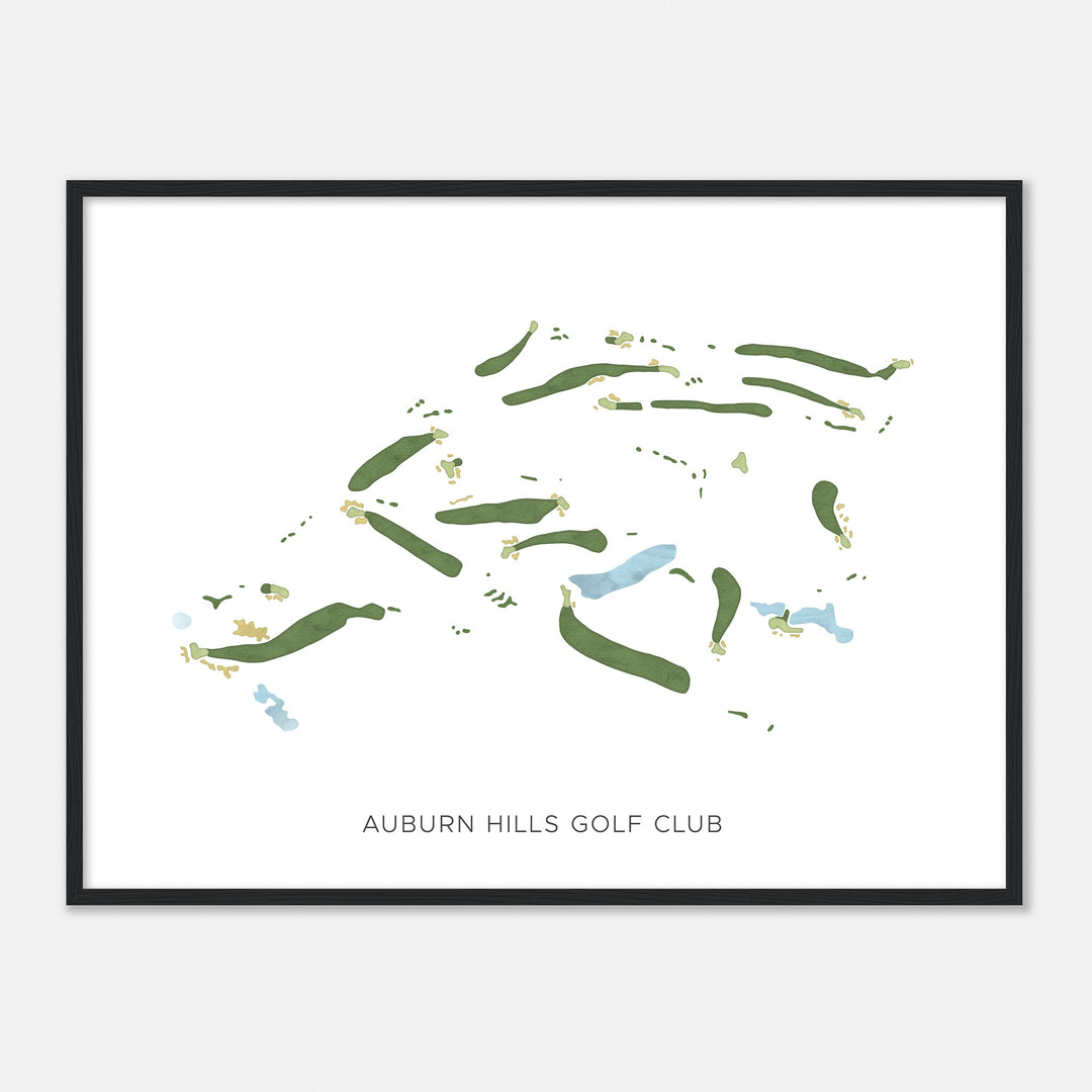 Print of Auburn Hills Golf Club Modern Map