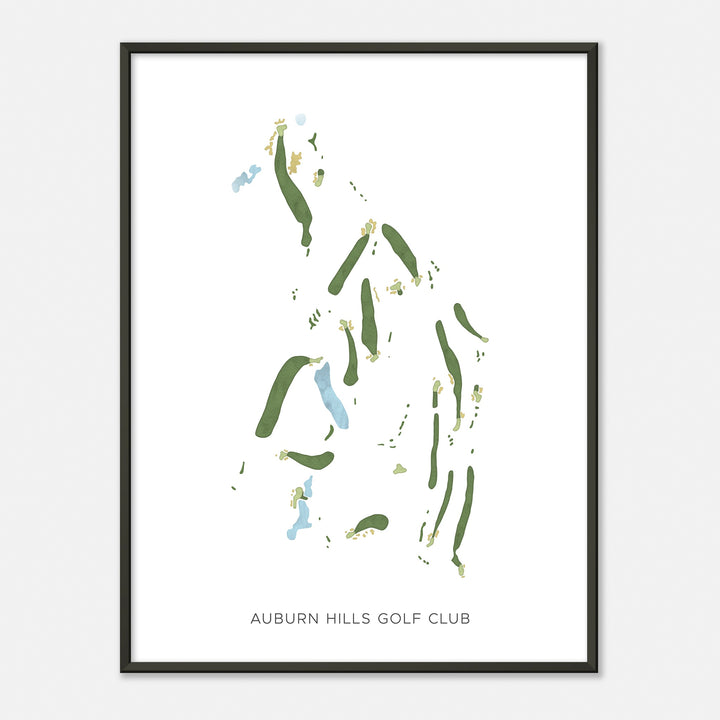 Print of Auburn Hills Golf Club Modern Map