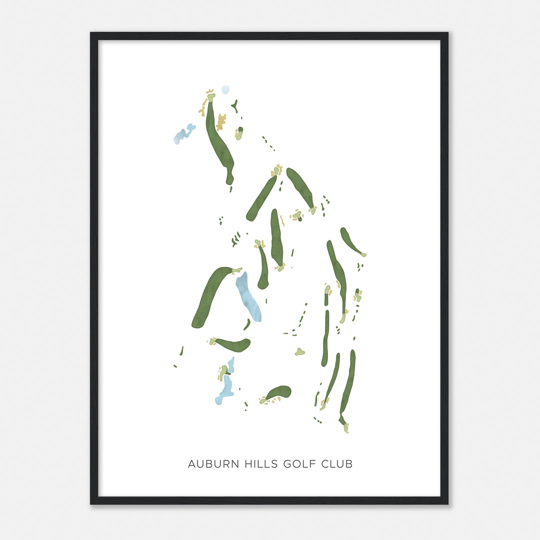 Print of Auburn Hills Golf Club Modern Map