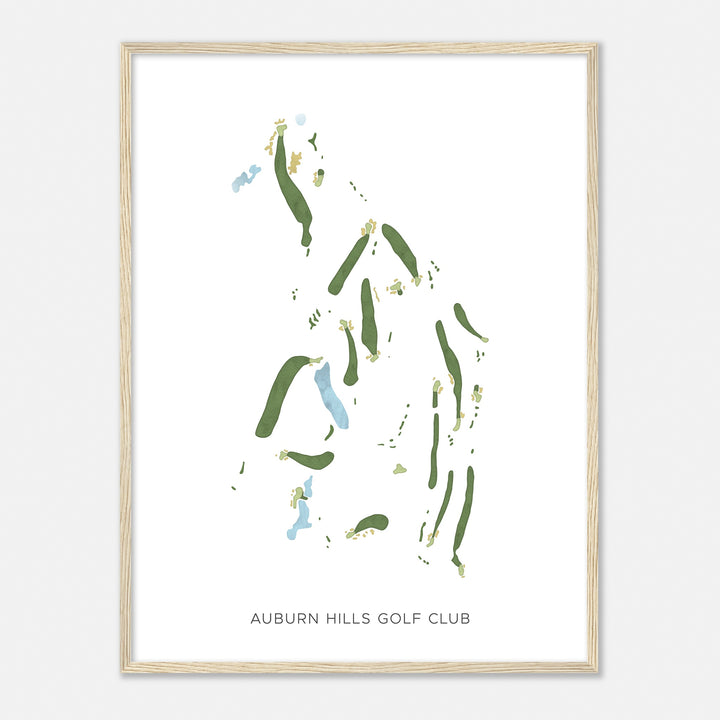 Print of Auburn Hills Golf Club Modern Map