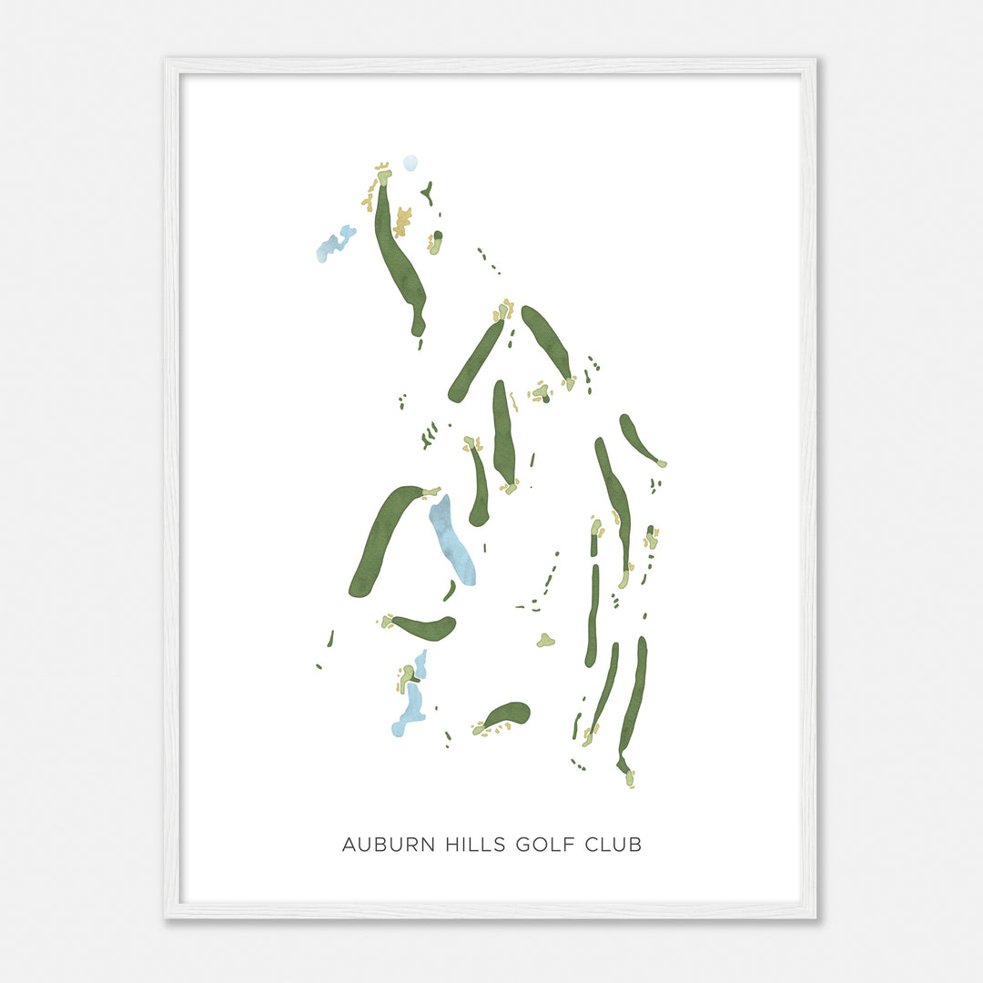 Print of Auburn Hills Golf Club Modern Map