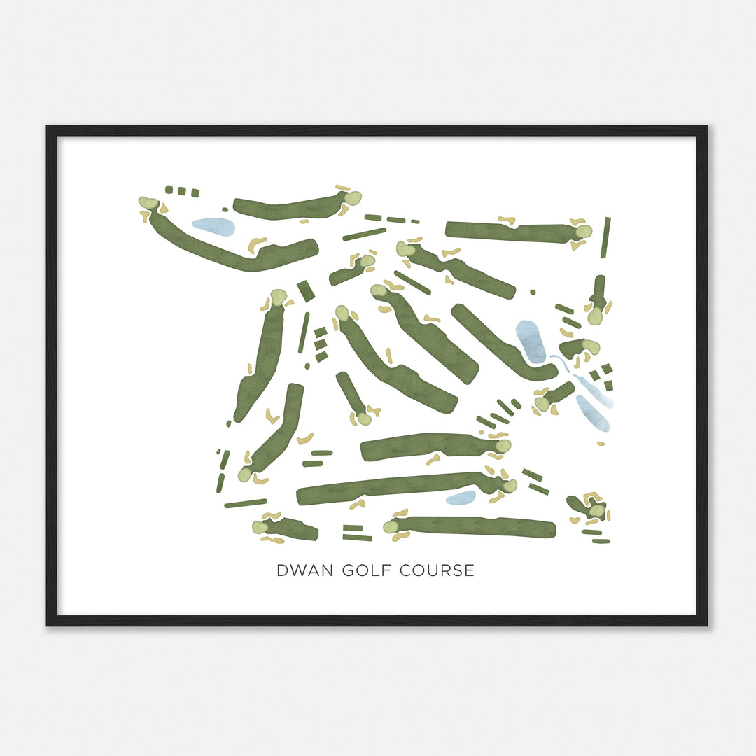 Print of Dwan Golf Course Modern Map