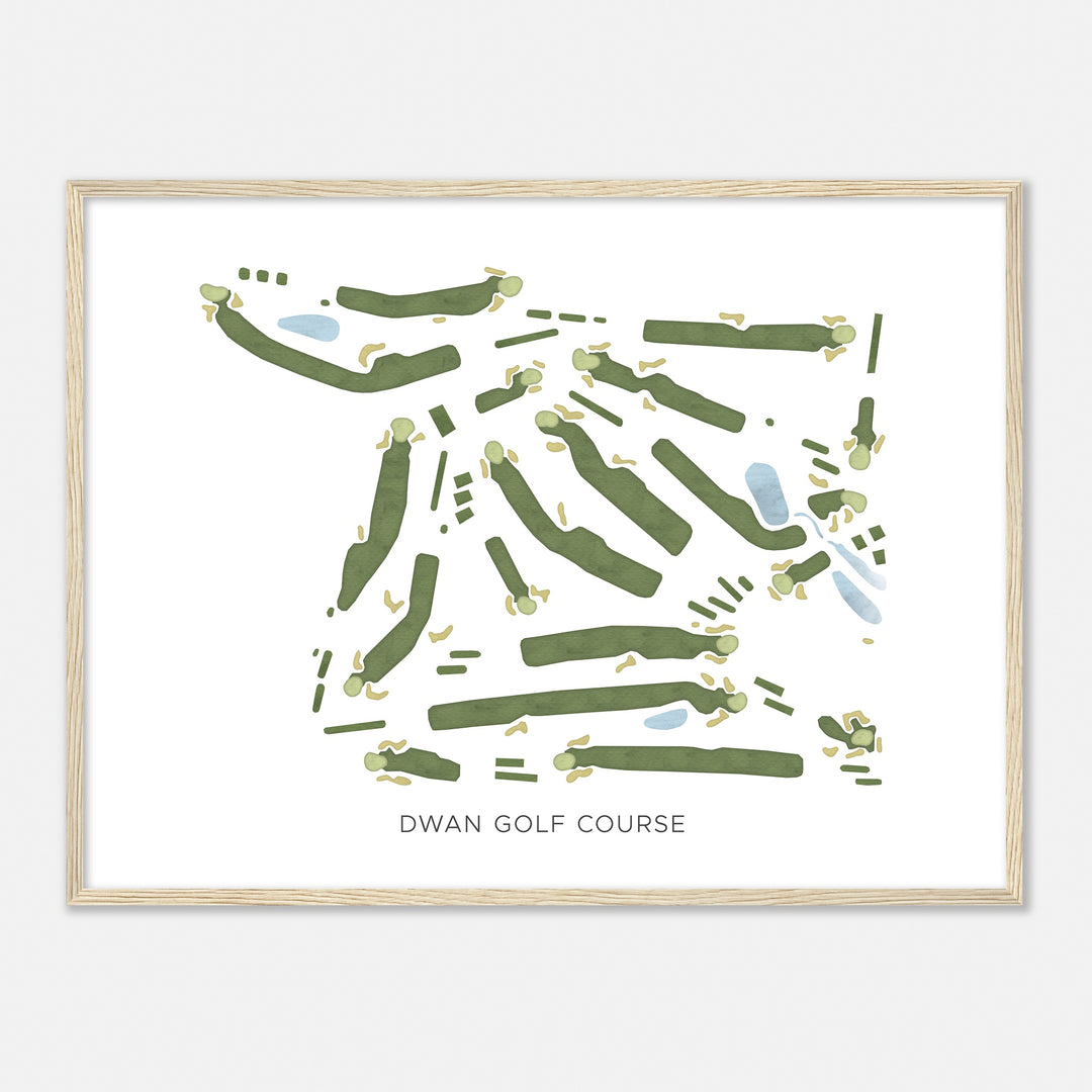 Print of Dwan Golf Course Modern Map