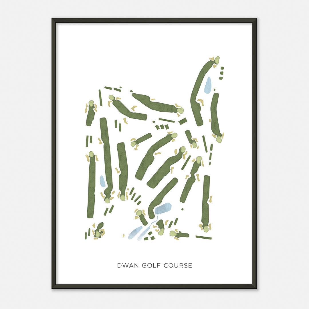 Print of Dwan Golf Course Modern Map