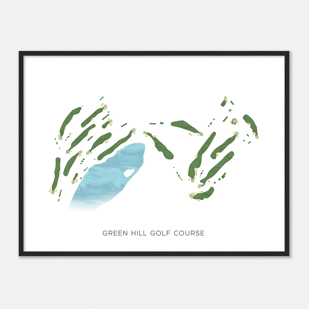 Print of Green Hill Golf Course Modern Map