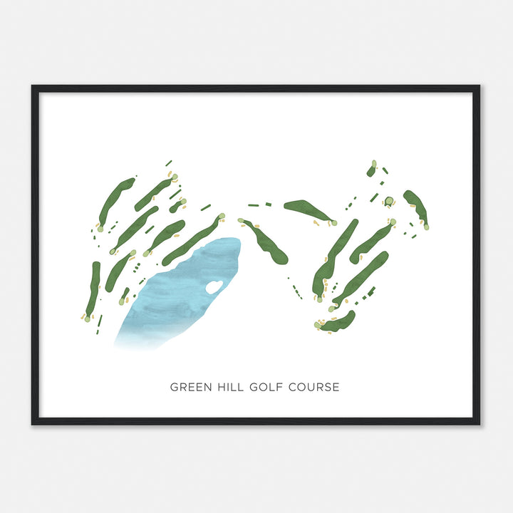 Print of Green Hill Golf Course Modern Map
