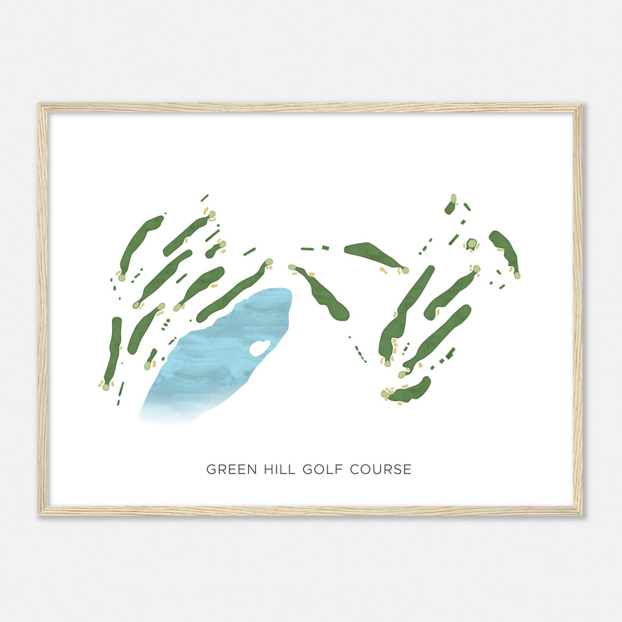 Print of Green Hill Golf Course Modern Map