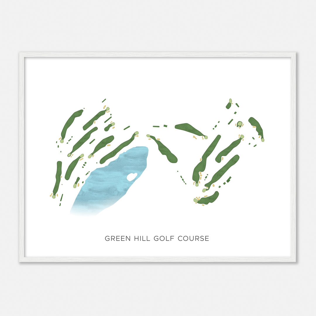Print of Green Hill Golf Course Modern Map