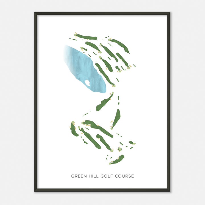 Print of Green Hill Golf Course Modern Map