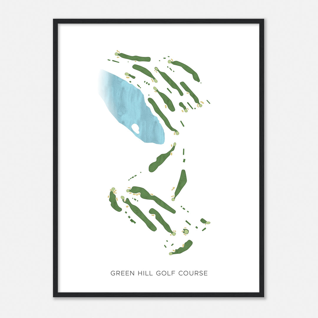 Print of Green Hill Golf Course Modern Map