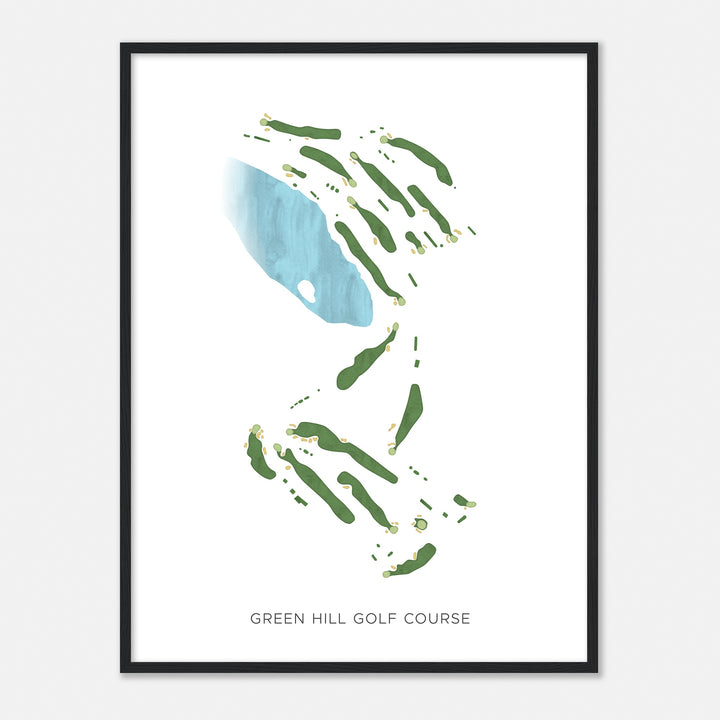 Print of Green Hill Golf Course Modern Map
