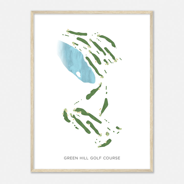 Print of Green Hill Golf Course Modern Map