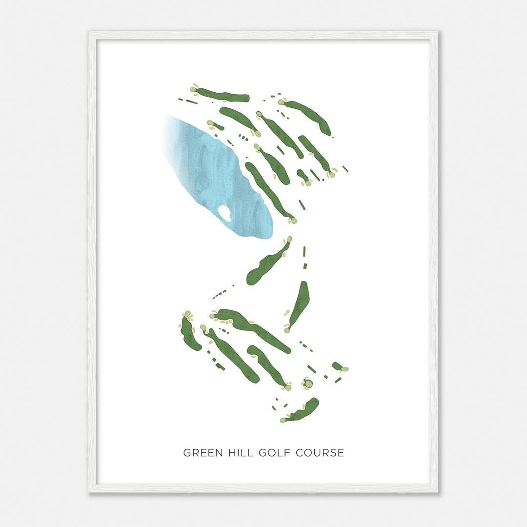Print of Green Hill Golf Course Modern Map
